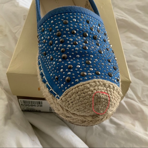 Franco Sarto espadrille suede blue with studs 7.5M - Picture 5 of 10